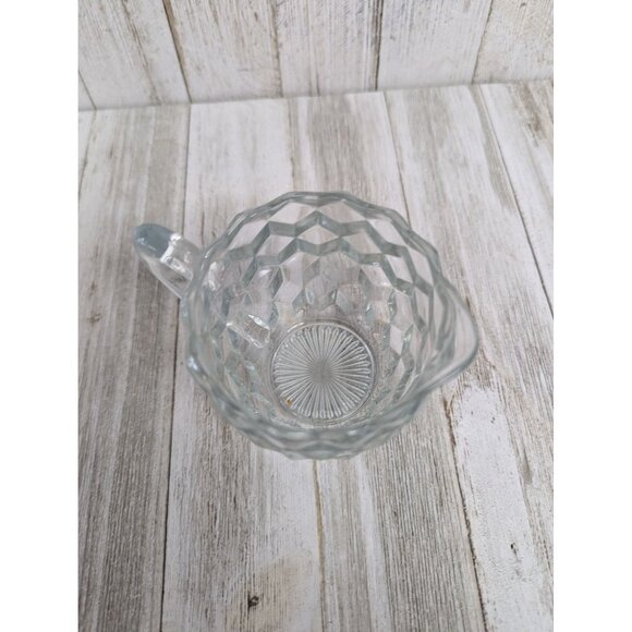 Whitehall Clear By Colony Glass Creamer 2 1/2" Cubist - Picture 3 of 7